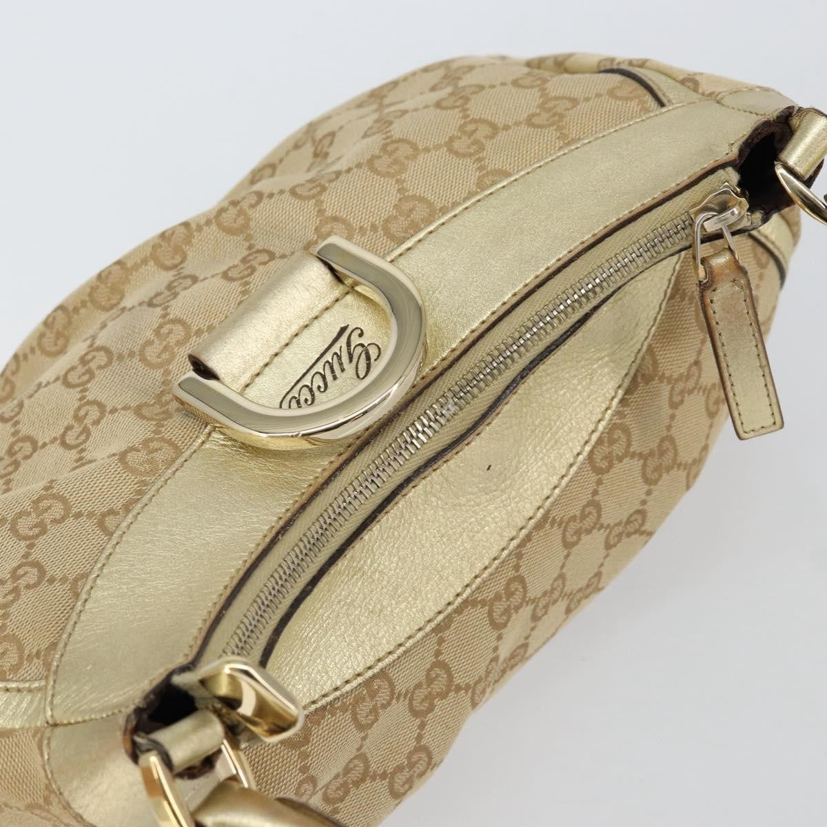 Gucci D Ring Hobo GG Canvas, BEIGE, CANVAS, Handbag