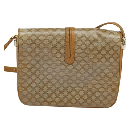 Celine Macadam Shoulder Bag PVC Leather, BEIGE, CANVAS, Shoulder bag