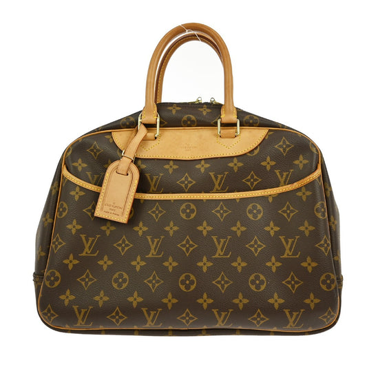 Louis Vuitton Deauville Handbag Monogram Canvas, BROWN, CANVAS, Handbag