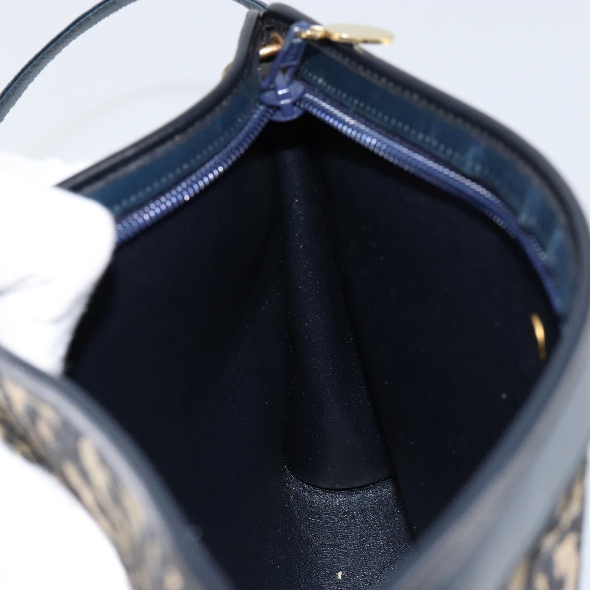 Christian Dior Vintage Trotter Shoulder Bag Canvas, NAVY, CANVAS, Shoulder bag