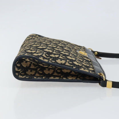 Christian Dior Vintage Trotter Shoulder Bag Canvas, NAVY, CANVAS, Shoulder bag
