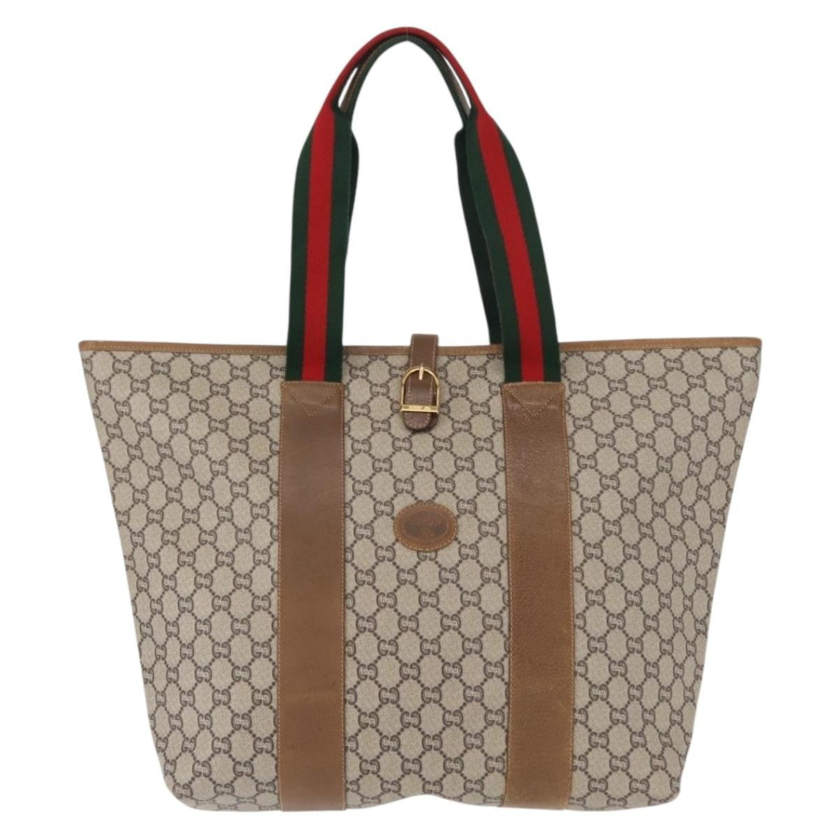 Gucci Sherry Line Tote Canvas, BEIGE, PVC, Tote bag