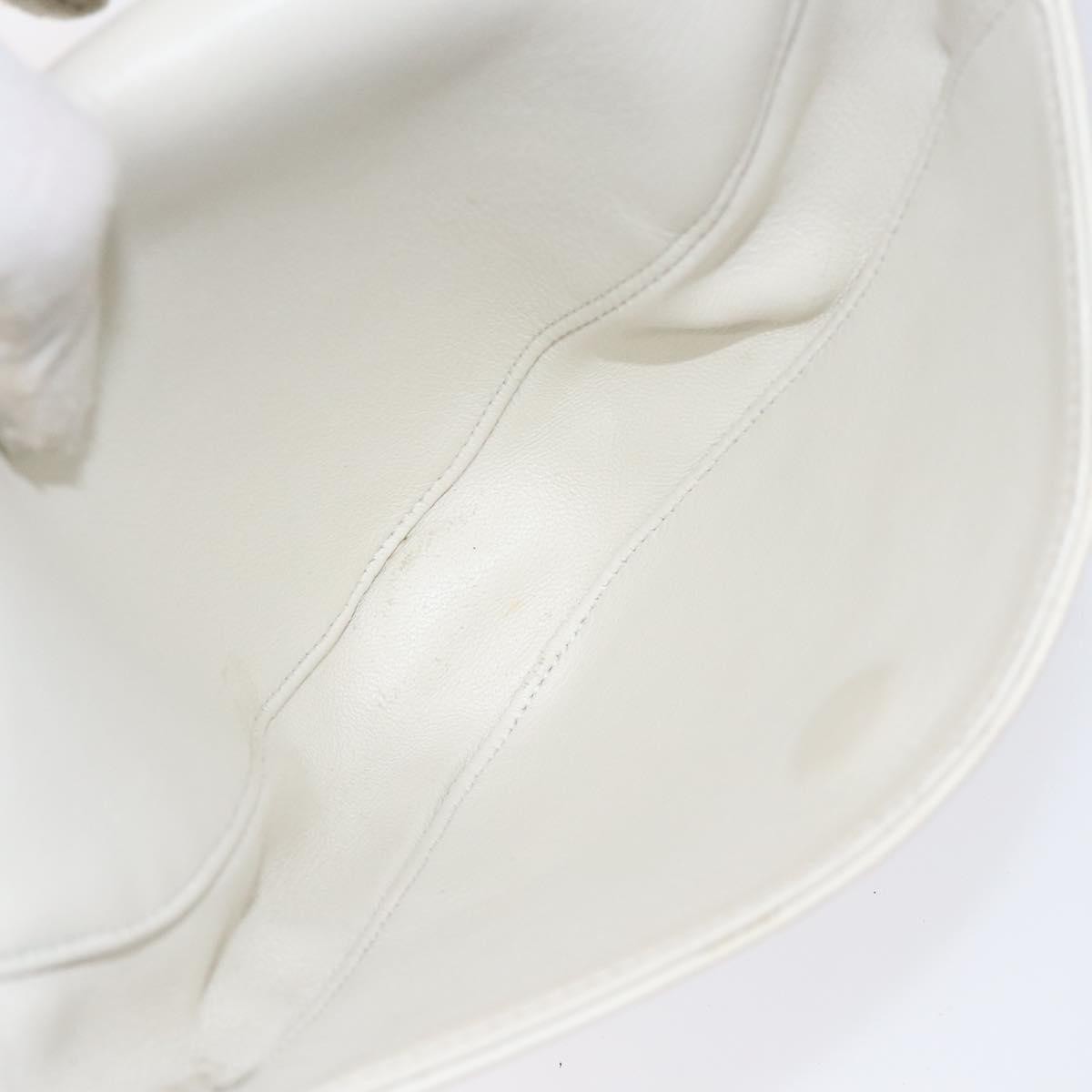 Celine Triangle Bag Leather, WHITE, LEATHER, Handbag