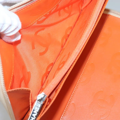 Chanel Cambon Zip Around Organizer Wallet Quilted Lambskin, ORANGE, LEATHER, Wallets
