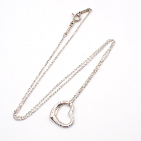 Tiffany & Co. Elsa Peretti Open Heart Pendant Necklace Sterling Silver, Silver, Silver, Necklace