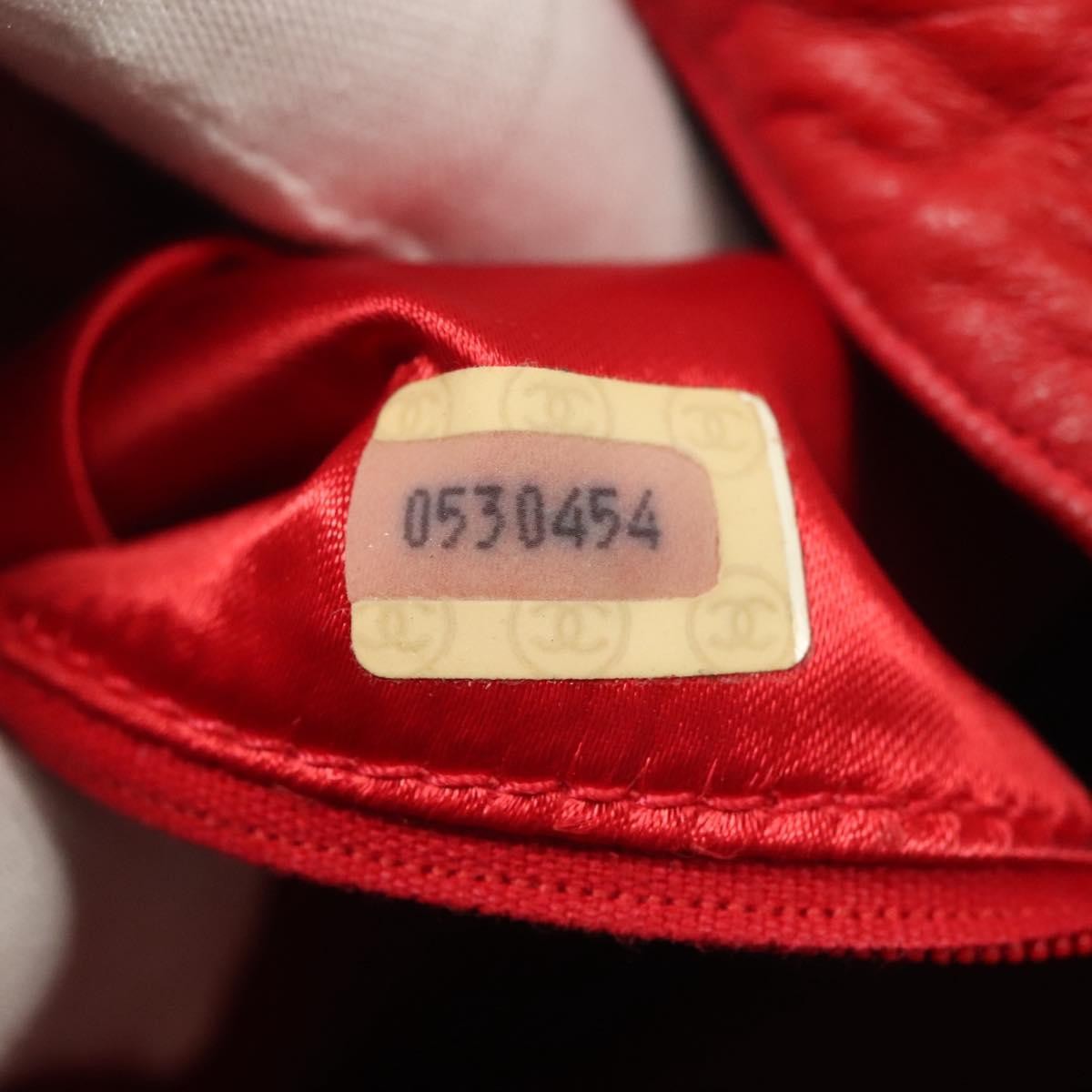 Chanel Drawstring Bucket Bag Lambskin, RED, LEATHER, Crossbody bag