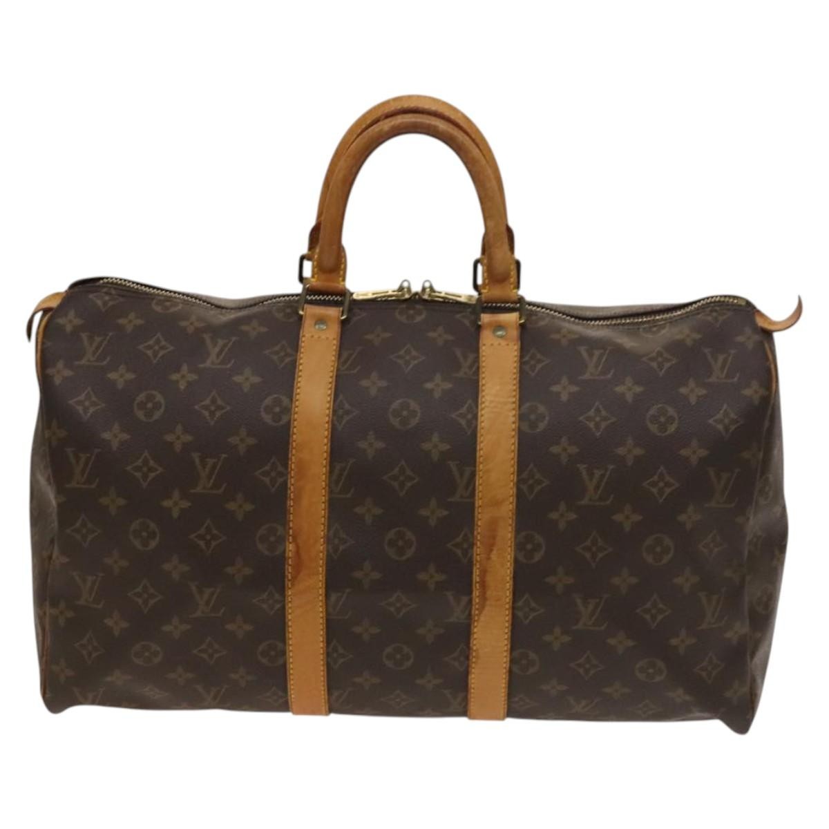 Louis Vuitton Keepall Bag Monogram Canvas, BROWN, CANVAS, Travel bag
