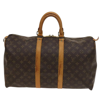 Louis Vuitton Keepall Bag Monogram Canvas, BROWN, CANVAS, Travel bag