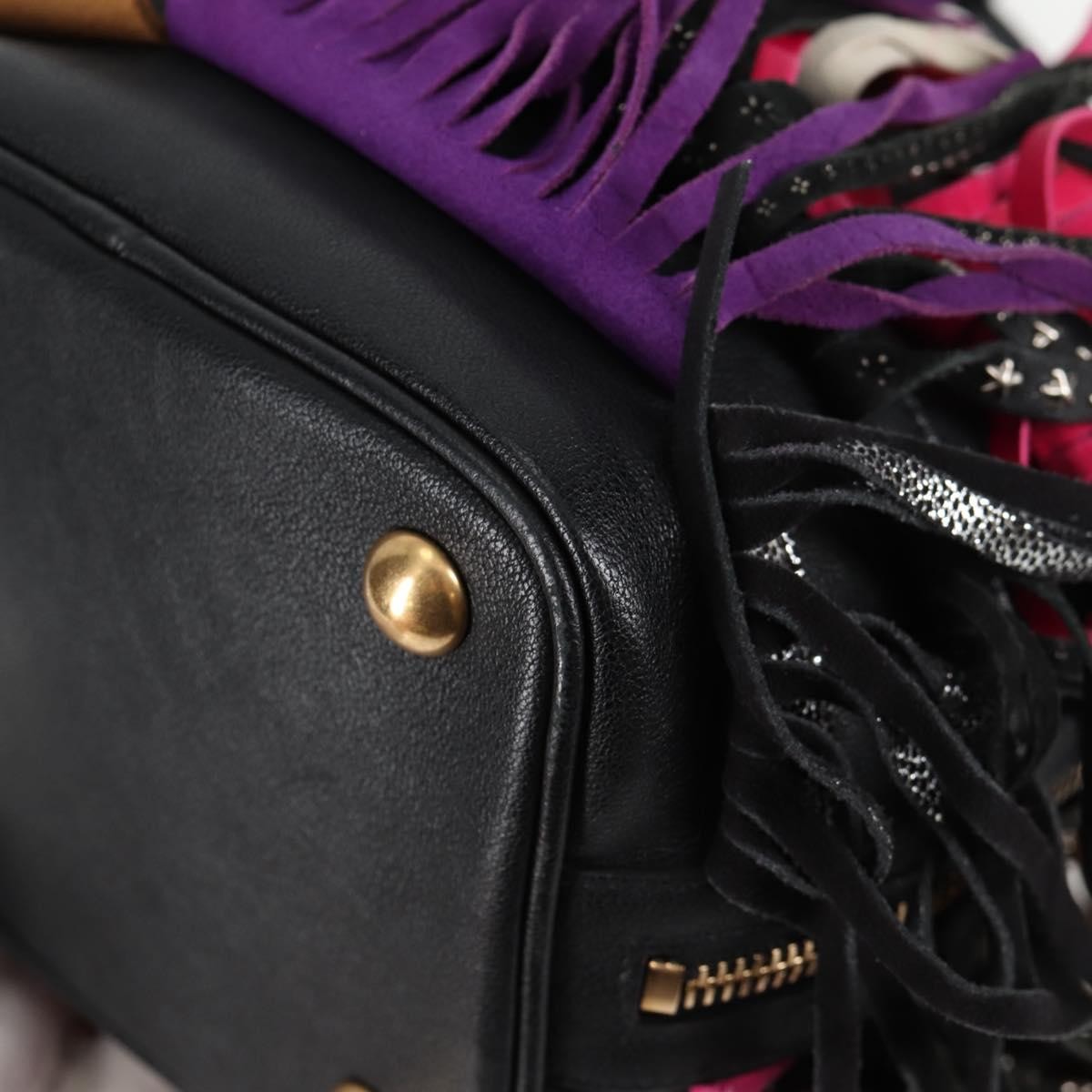 Saint Laurent Fringe Emmanuelle Bucket Bag Multicolor Leather, MULTICOLOUR, LEATHER, Shoulder bag