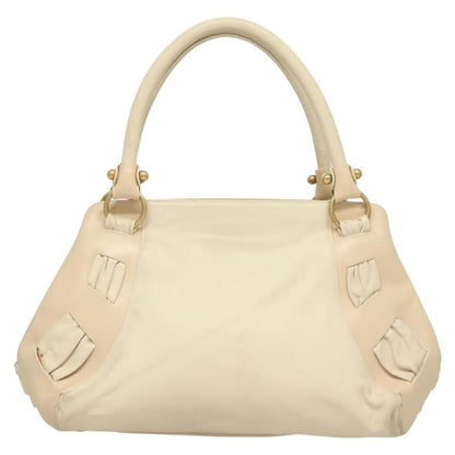 Salvatore Ferragamo Gancini Shoulder Bag Leather, WHITE, LEATHER, Handbag