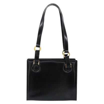 Versace Vintage Shoulder Bag Leather, BLACK, LEATHER, Tote bag