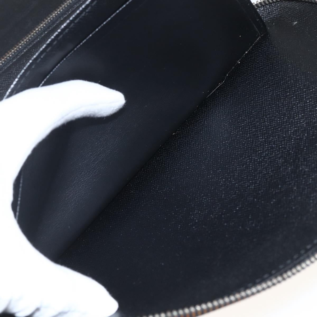 Louis Vuitton Atoll Organizer Wallet Taiga Leather, BLACK, LEATHER, Clutche & pouche