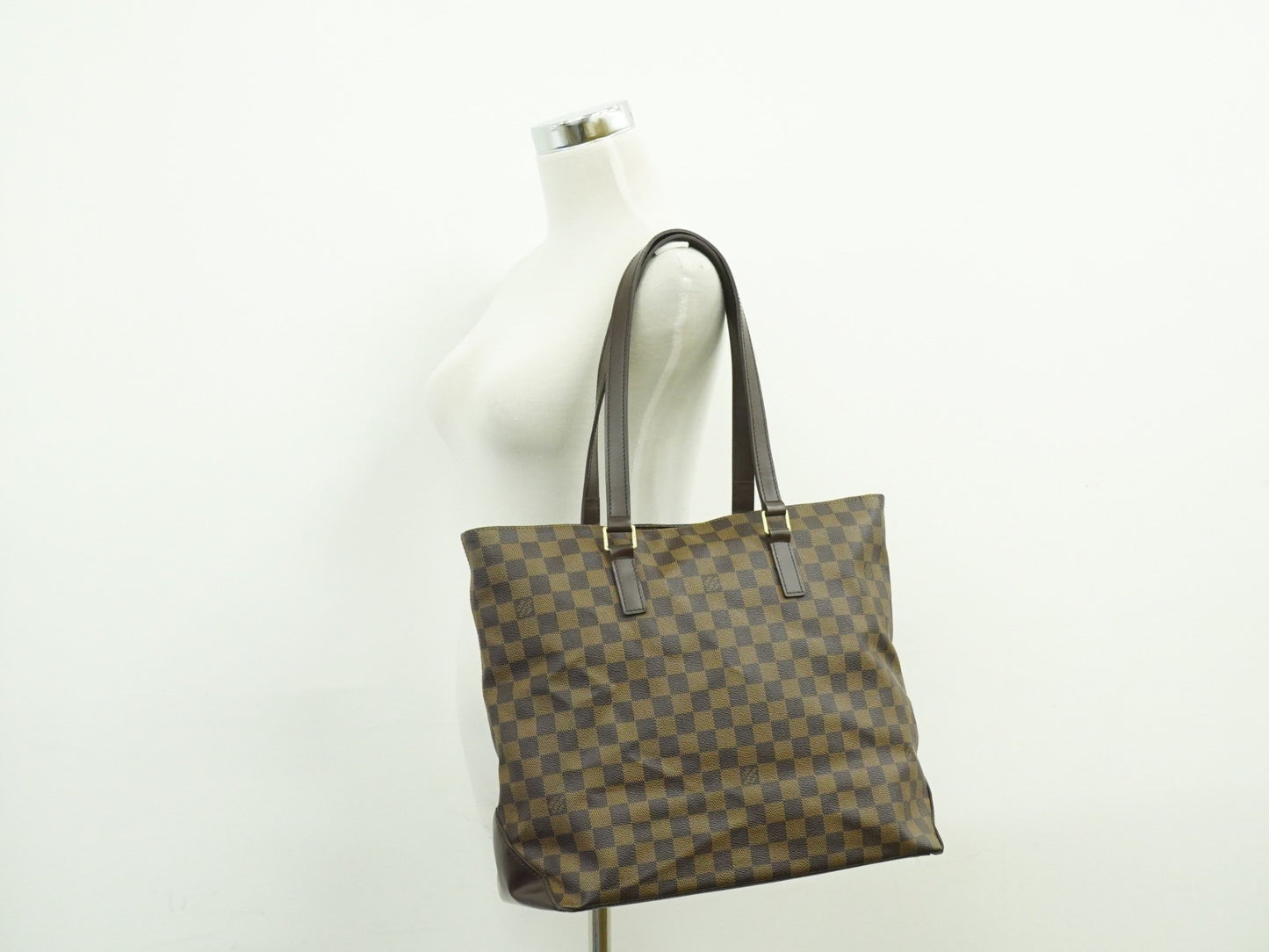 Louis Vuitton Cabas Mezzo Damier, BROWN, CANVAS, Tote bag