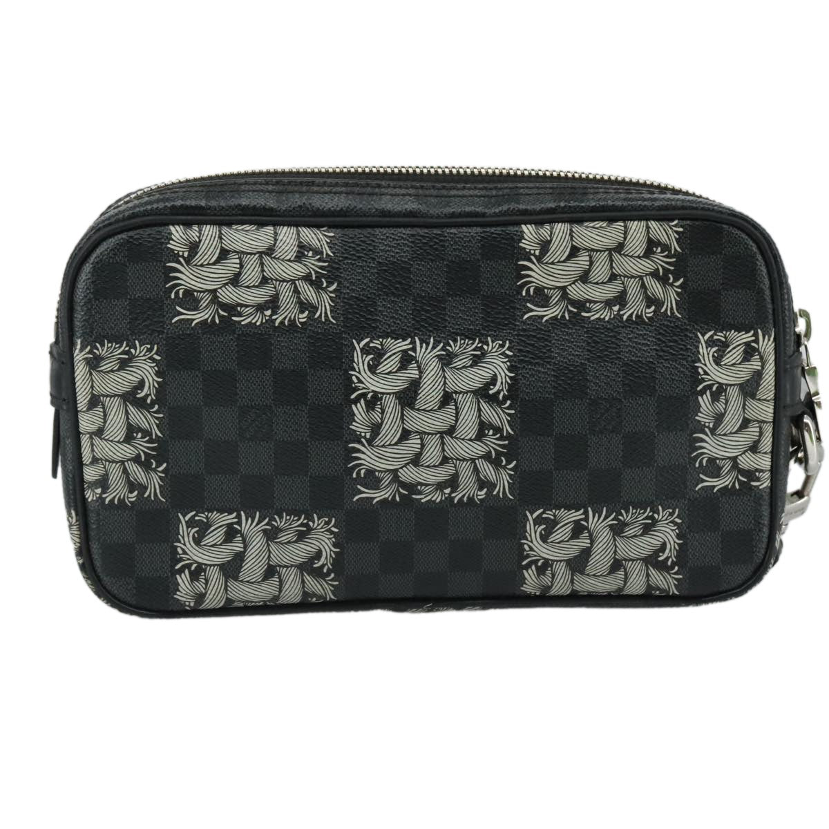 Louis Vuitton Pochette Volga Limited Edition Nemeth Damier Graphite, BLACK, CANVAS, Clutche & pouche