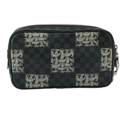 Louis Vuitton Pochette Volga Limited Edition Nemeth Damier Graphite, BLACK, CANVAS, Clutche & pouche