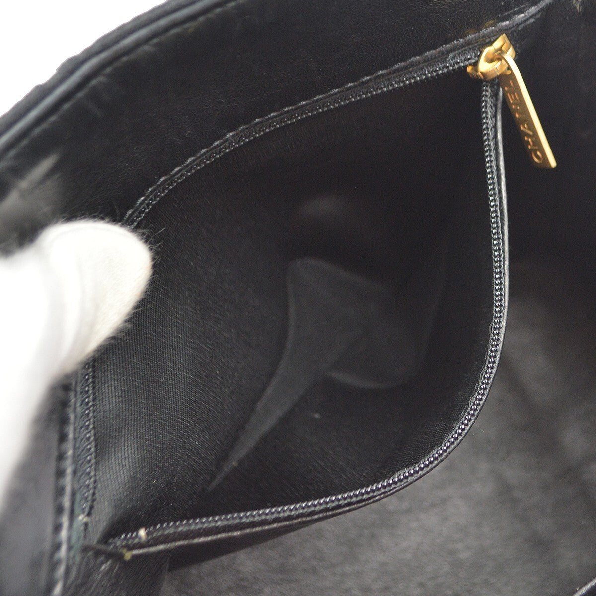 Chanel Chocolate Bar Chain Tote Quilted Jersey, BLACK, COTTON, Handbag