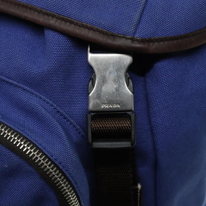 Prada Logo Backpack Canvas, BLUE, CANVAS, Backpack