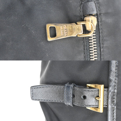 Prada Buckle Messenger Bag Tessuto, Black, Nylon, Shoulder Bag