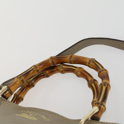 Gucci Bamboo Shopper Tote Leather, BEIGE, LEATHER, Tote bag
