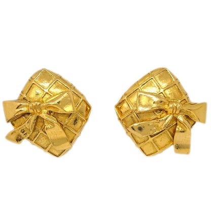 Chanel CC Rhombus Clip-On Earrings Metal, GOLD, GOLD_PLATED, Earrings