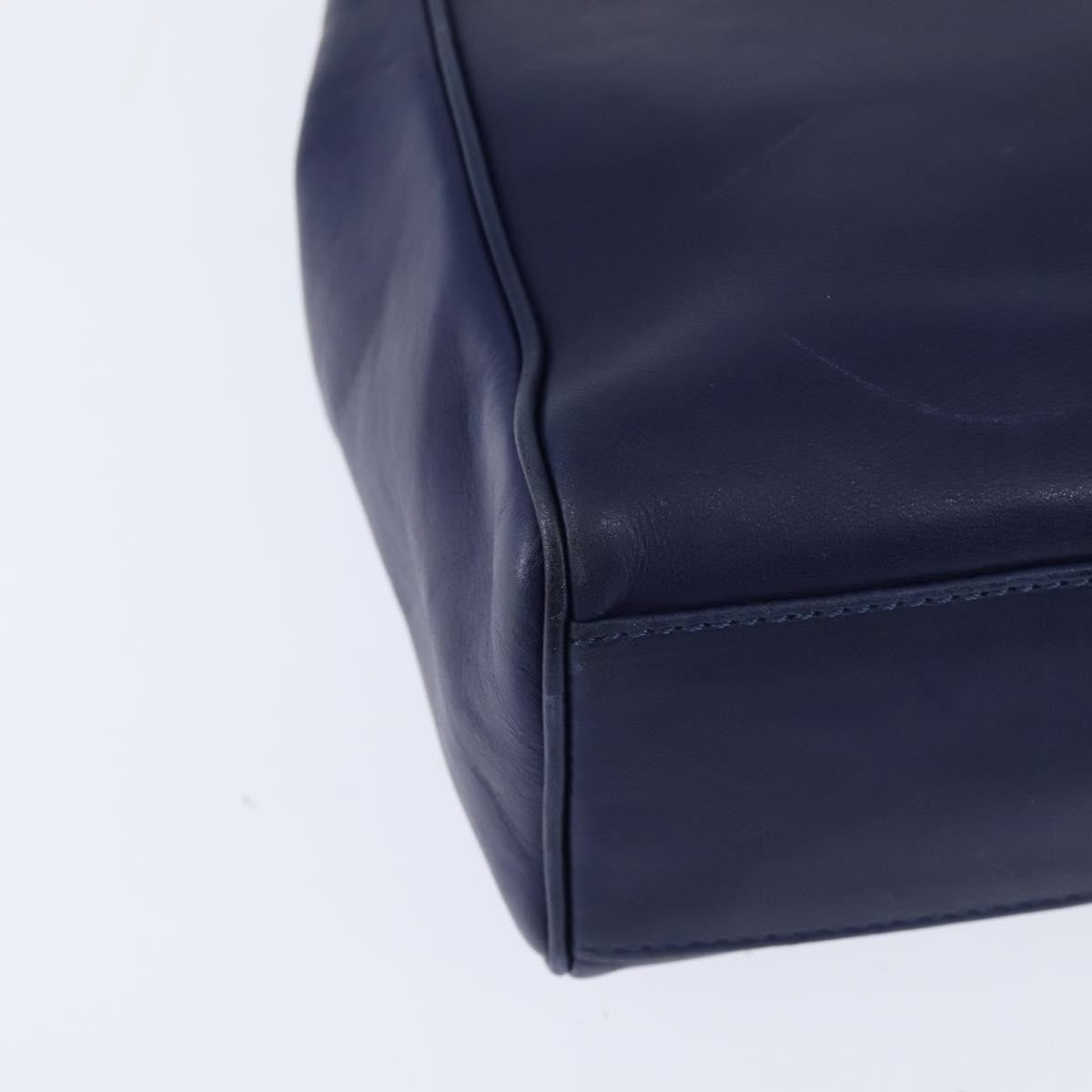 Celine Circle Logo Handbag Leather, BLUE, LEATHER, Handbag