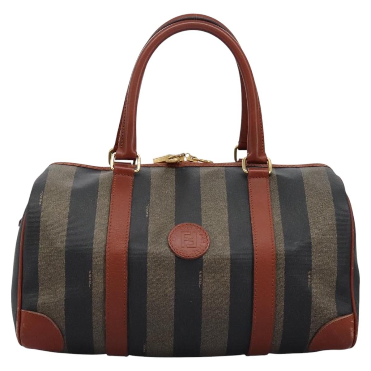 Fendi Vintage Pequin Convertible Boston Bag Coated Canvas, Multicolour, Canvas, Travel Bag