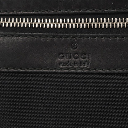 Gucci Vintage Flat Messenger Bag Nylon and Leather, BLACK, NYLON, Shoulder bag