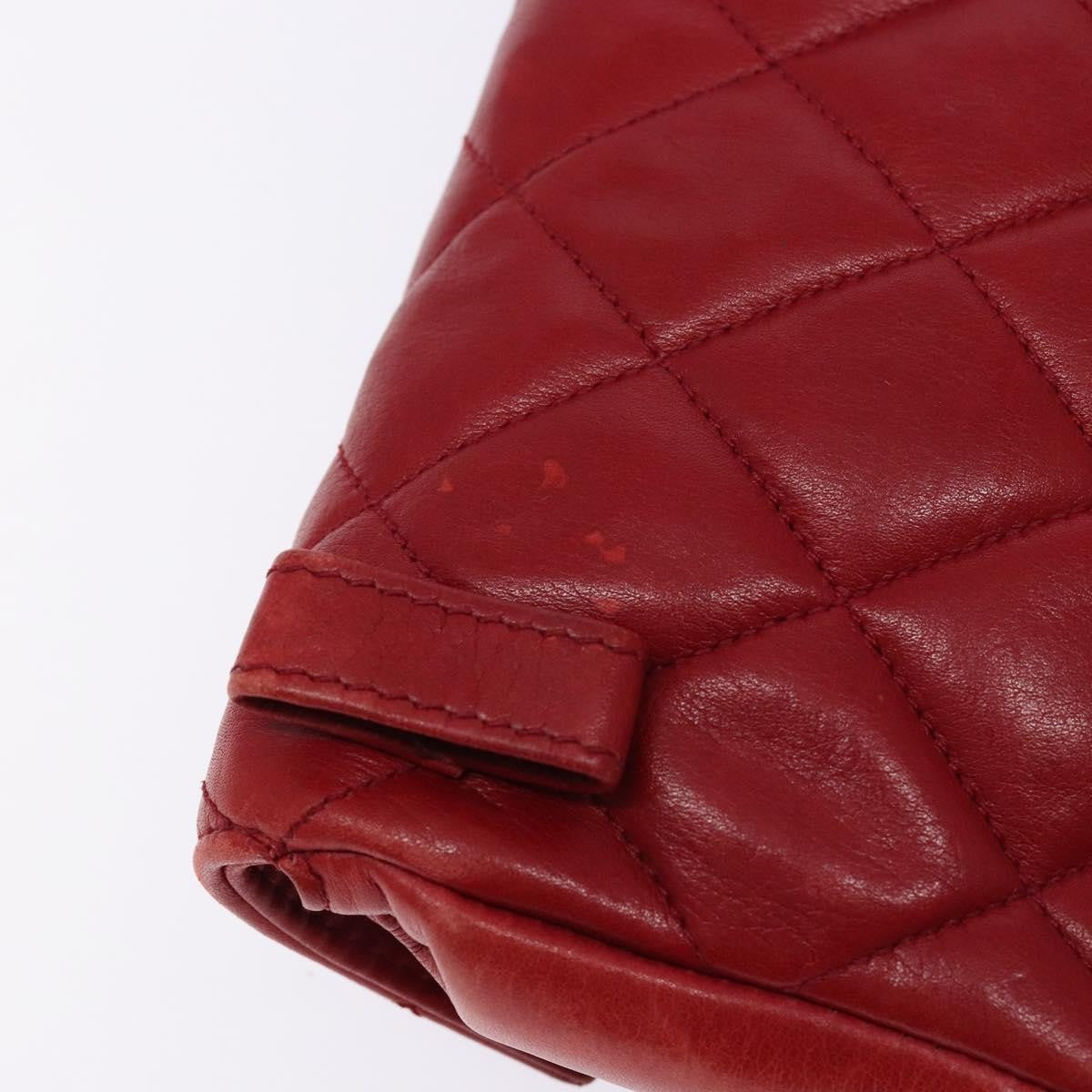 Chanel Vintage CC Flap Waist Bag Quilted Leather, RED, LEATHER, Clutche & pouche