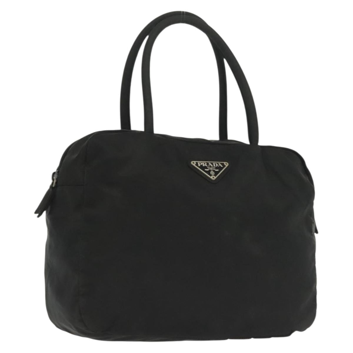Prada Vintage Zip Handbag Tessuto, BLACK, NYLON, Handbag
