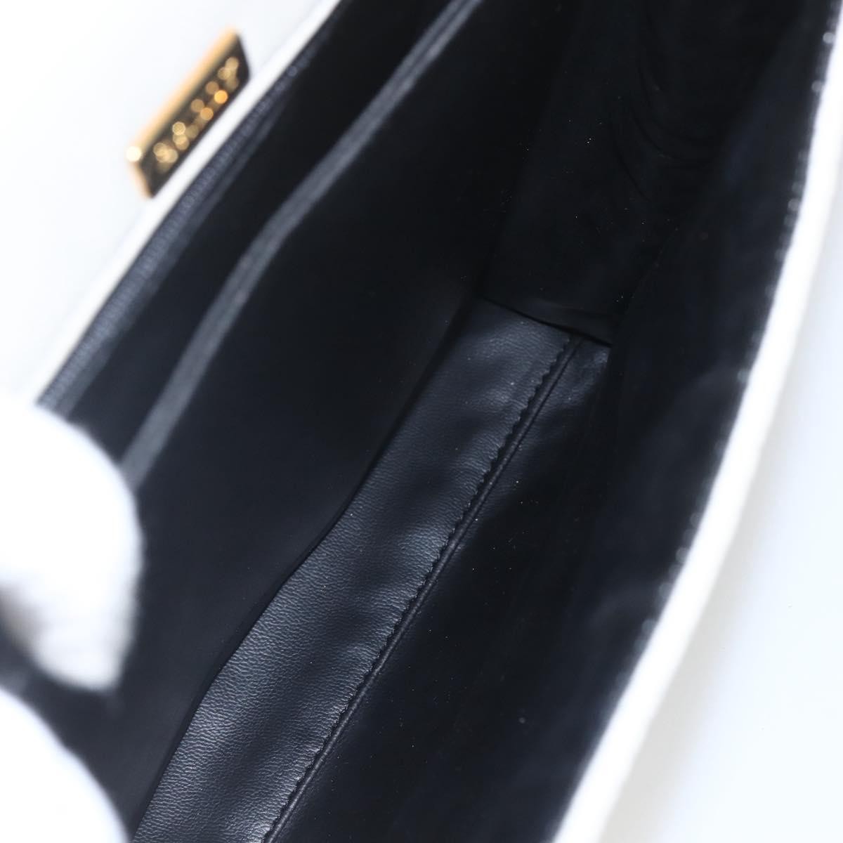 Bally Vintage Handbag Quilted Leather, WHITE, LEATHER, Handbag