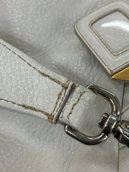 Prada Side Pocket Zip Hobo Vitello Daino, WHITE, LEATHER, Shoulder bag