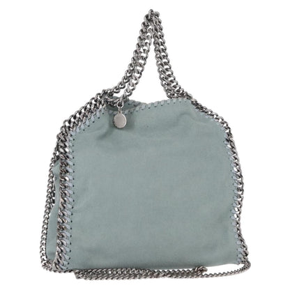 Stella McCartney Falabella Fold Over Bag Shaggy Deer, BLUE, SUEDE, Shoulder bag