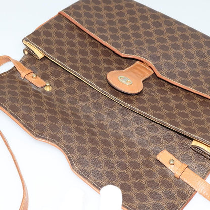 Celine Macadam Shoulder Bag PVC Leather, BROWN, CANVAS, Shoulder bag