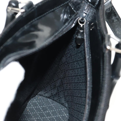 Gucci Vintage Bamboo Handle Bag Nylon, BLACK, NYLON, Handbag