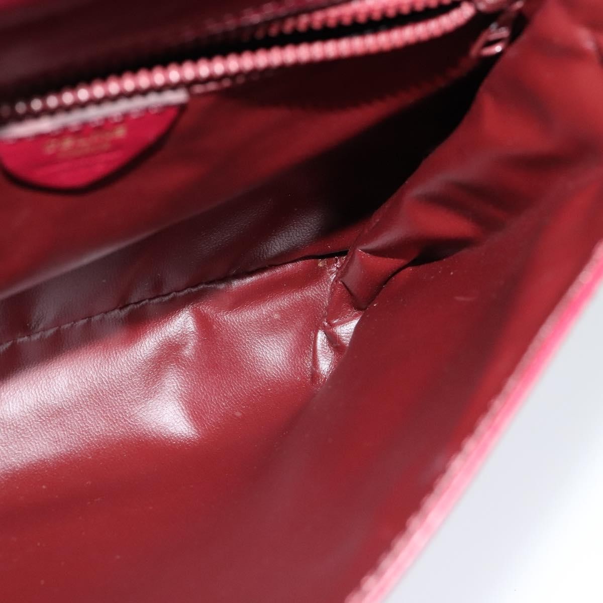 Celine Circle logo Leather, BURGUNDY, LEATHER, Shoulder bag