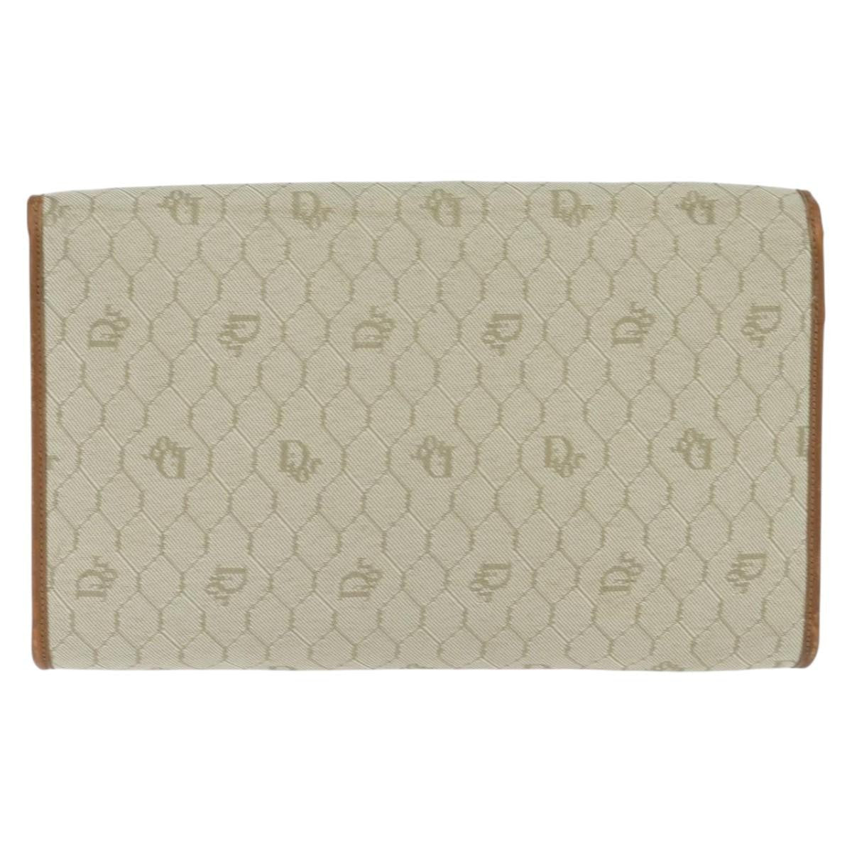 Christian Dior Vintage Honeycomb chain Canvas, BEIGE, CANVAS, Shoulder bag