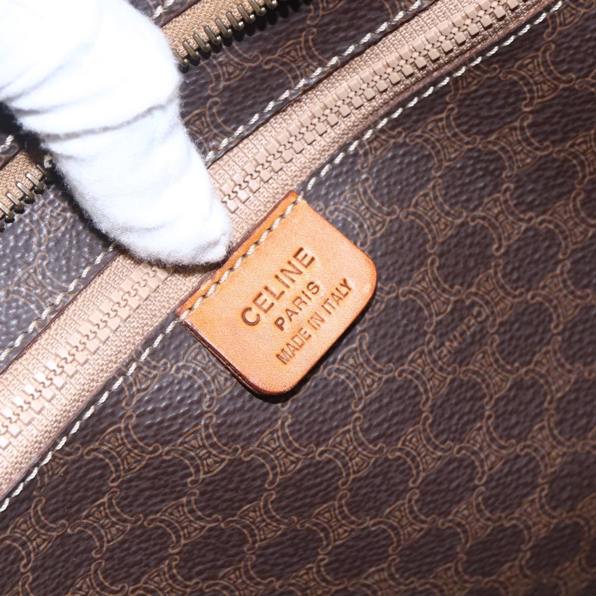 Celine Vintage Macadam Tote bag Canvas and Leather, BROWN, CANVAS, Tote bag