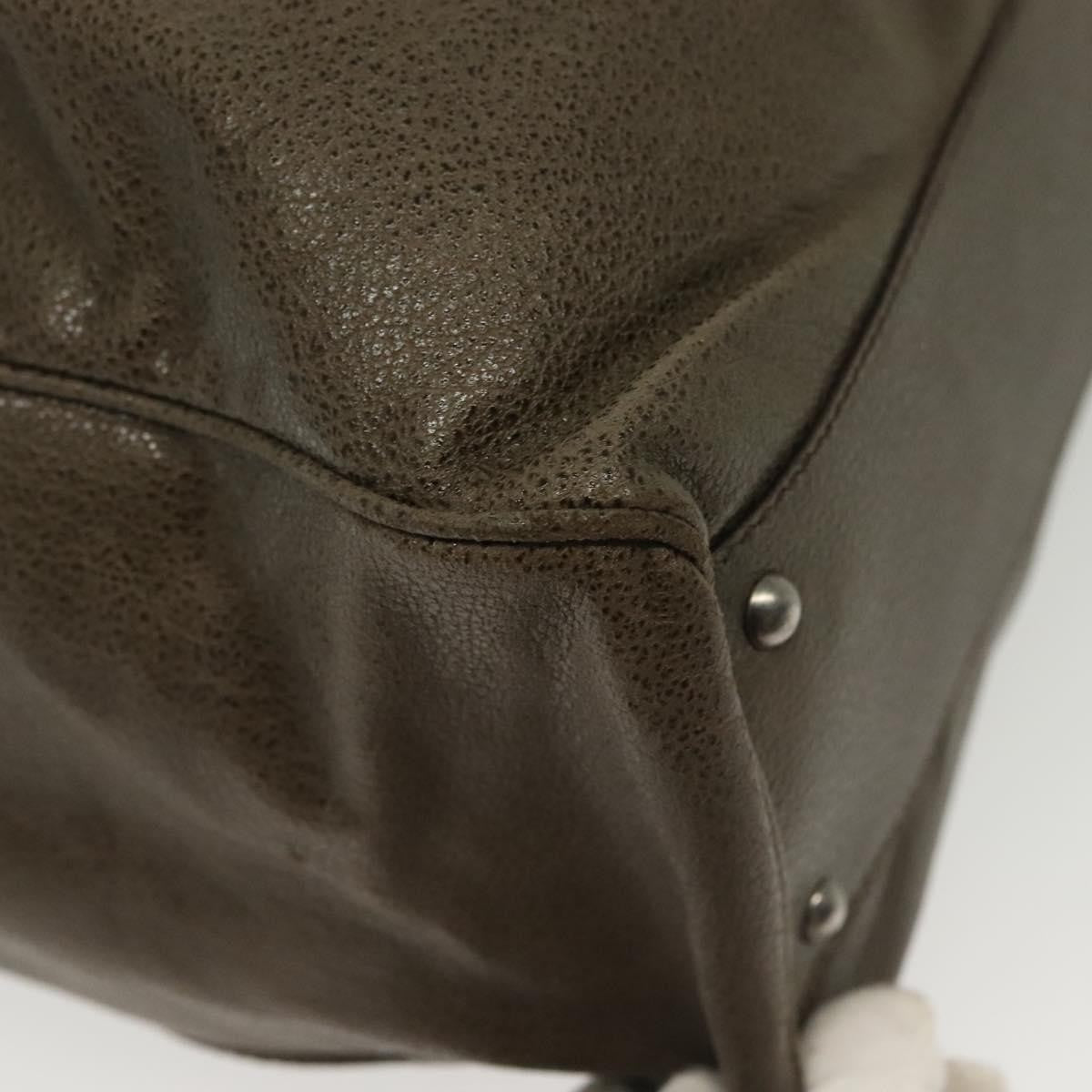 Salvatore Ferragamo Gancini Buckle Shoulder Bag Leather, KHAKI, LEATHER, Shoulder bag