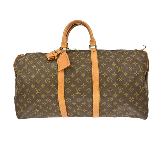 Louis Vuitton Keepall Bag Monogram Canvas, BROWN, CANVAS, Travel bag