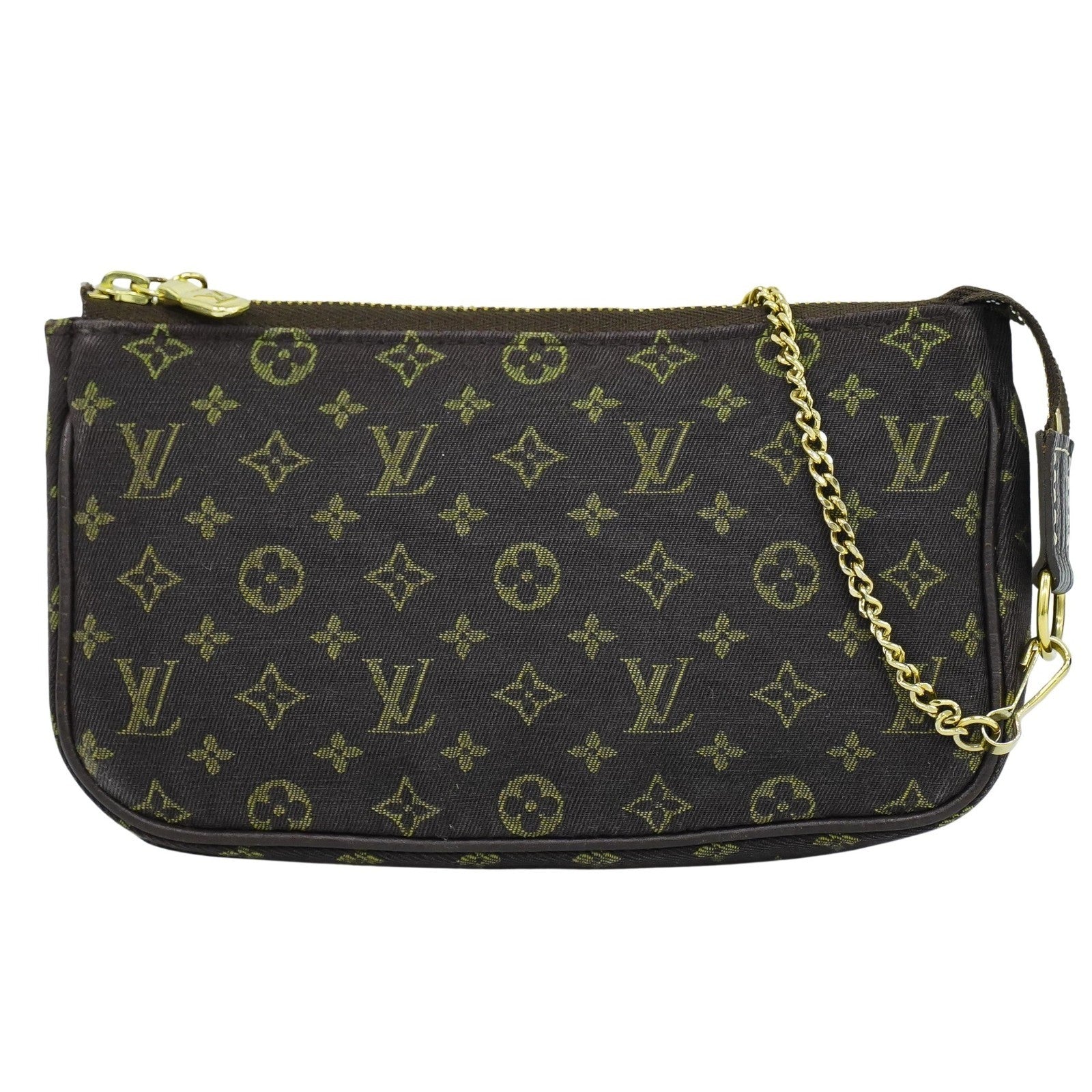 Louis Vuitton Mini pochette accessoire Min Lin Canvas, BROWN, CANVAS, Clutche & pouche