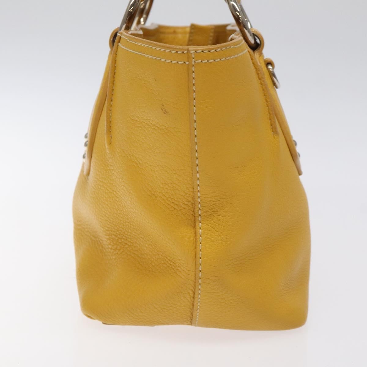 Prada Vintage Handbag Leather, YELLOW, LEATHER, Handbag