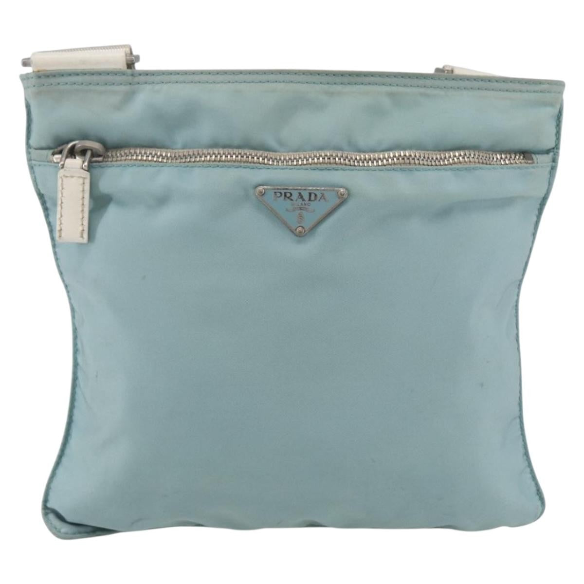Prada Front Pocket Messenger Bag Tessuto, BLUE, NYLON, Shoulder bag