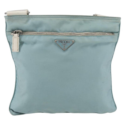 Prada Front Pocket Messenger Bag Tessuto, BLUE, NYLON, Shoulder bag