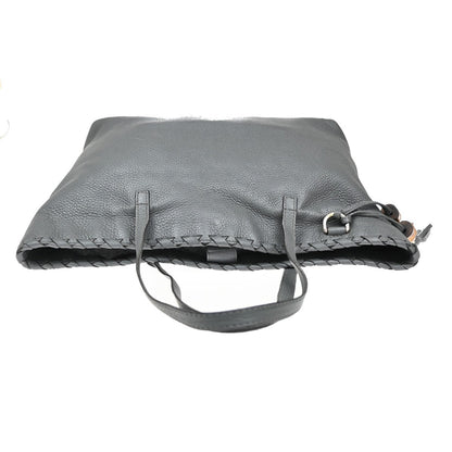 Gucci Bamboo Tassel Tote Leather, GRAY, LEATHER, Tote bag