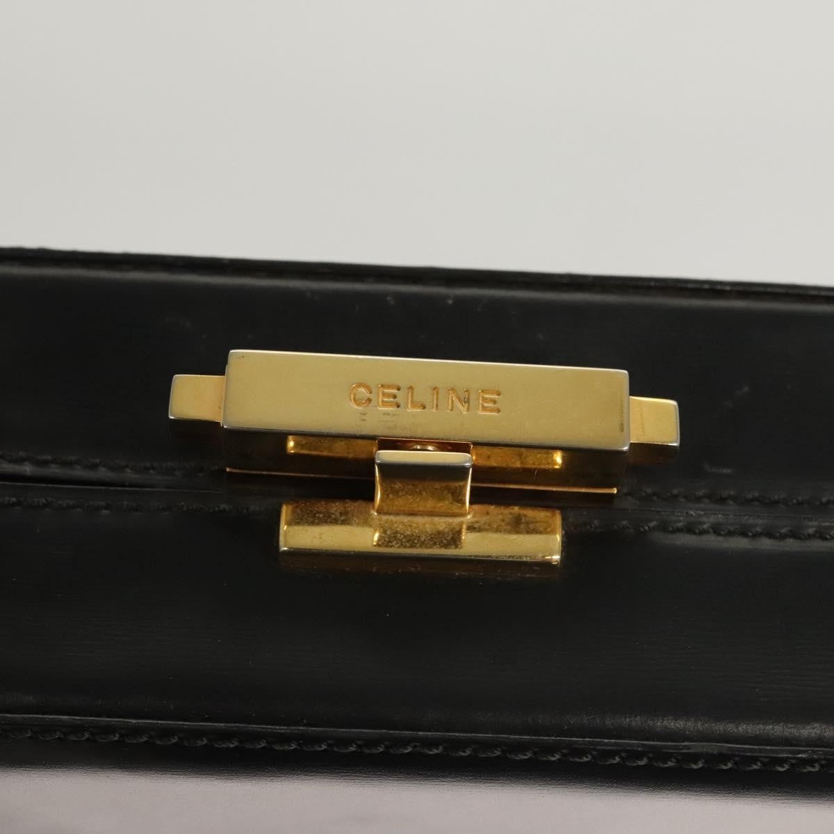 Celine Shoulder Bag Leather, BLACK, LEATHER, Shoulder bag