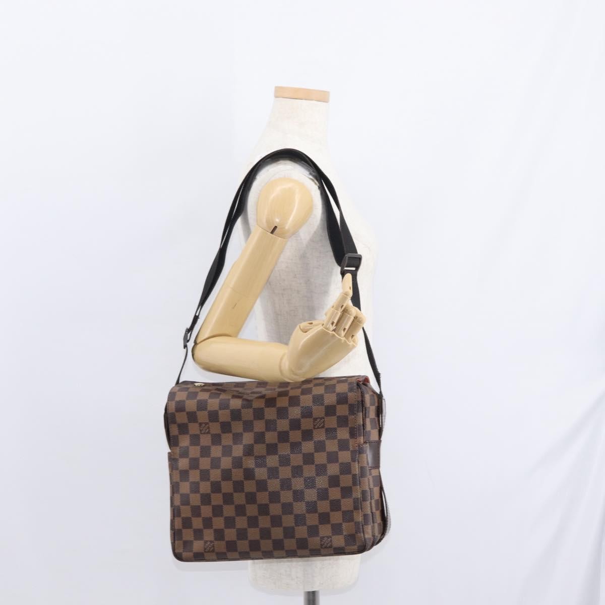 Louis Vuitton Naviglio Handbag Damier, BROWN, CANVAS, Shoulder bag