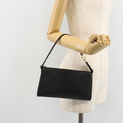 Louis Vuitton Pochette Accessoires Epi Leather, Black, Leather, Clutch