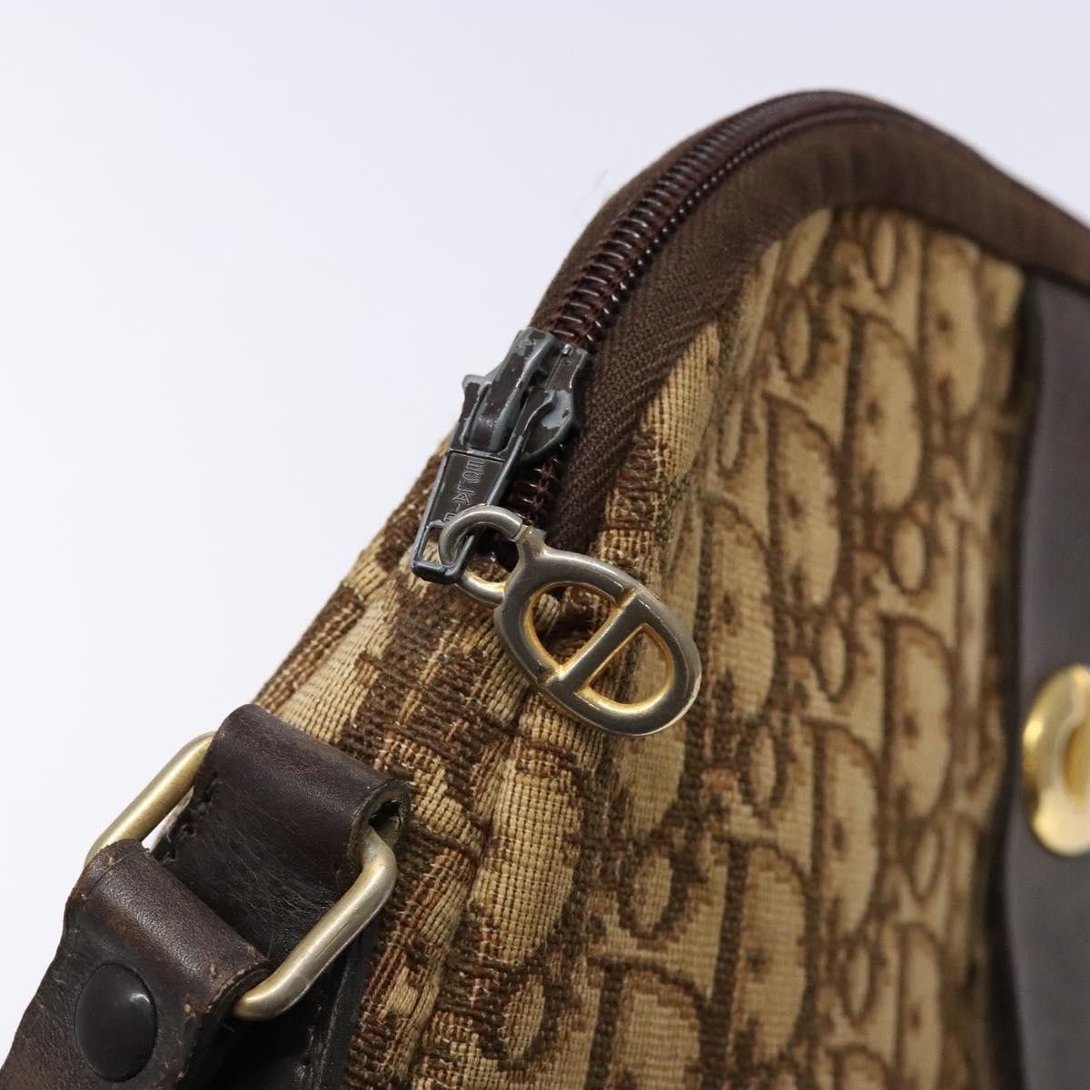 Christian Dior Vintage Trotter Shoulder Bag Canvas, BROWN, CANVAS, Shoulder bag