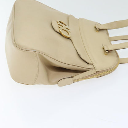 Salvatore Ferragamo Gancini Shoulder Bag Leather, BEIGE, LEATHER, Shoulder bag