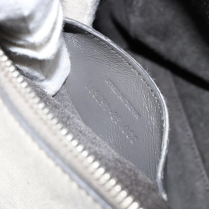 Saint Laurent Classic Duffle Bag Leather, SILVER, LEATHER, Handbag